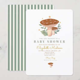 Inbjudan till Baby Shower Little svamp Watercolor 