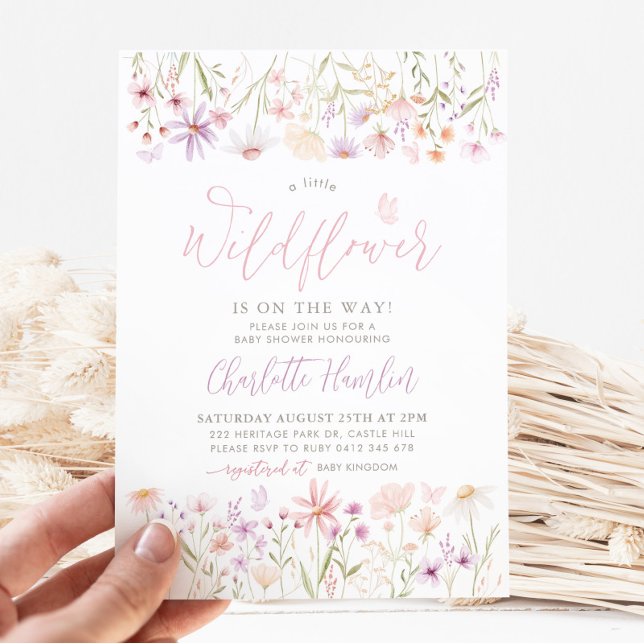 Inbjudan till Baby Shower Little Wildblomma (Skapare uppladdad)