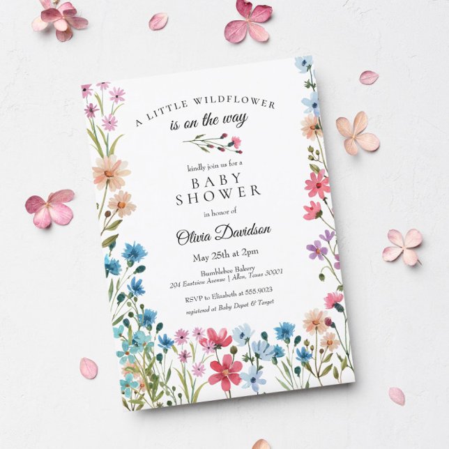 Inbjudan till Baby Shower Little Wildblomma (Skapare uppladdad)