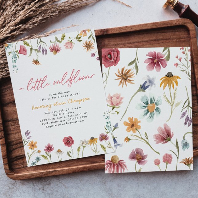 Inbjudan till Baby Shower Little Wildblomma (Skapare uppladdad)