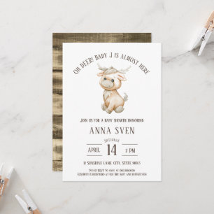 Inbjudan till baby shower med Oh Deer Renar