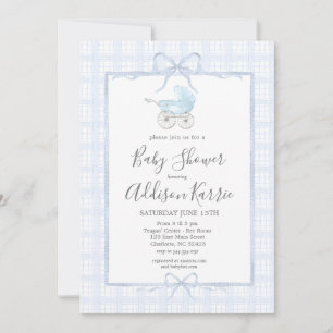 Inbjudan till baby shower med sydstatsbetonad barn