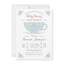 Inbjudan till Baby Shower Tea Party-Pojke II