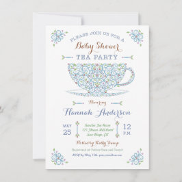 Inbjudan till Baby Shower Tea Party-Pojke II