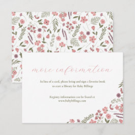 inbjudan till baby shower - vildblomma, rosa