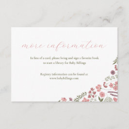 inbjudan till baby shower - vildblomma, rosa