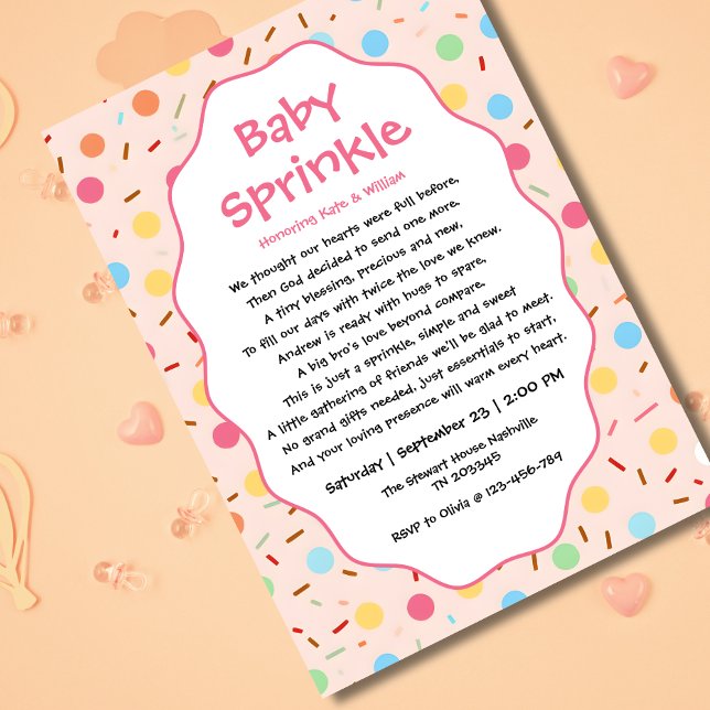 Inbjudan till baby sprinkle för flicka (Skapare uppladdad)