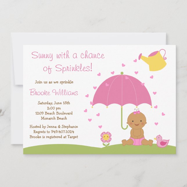 Inbjudan till Baby Sprinkle Shower African America (Framsida)