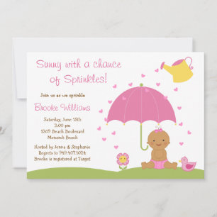 Inbjudan till Baby Sprinkle Shower African America