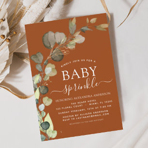 Inbjudan till Baby Sprinkle Shower för bränd Orang