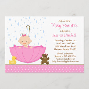 Inbjudan till Baby Sprinkle Shower för flicka