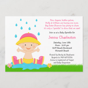 Inbjudan till Baby Sprinkle Shower för Flicka