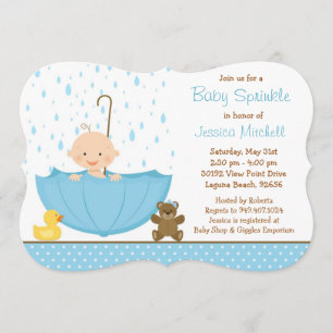 Inbjudan till Baby Sprinkle Shower för pojke