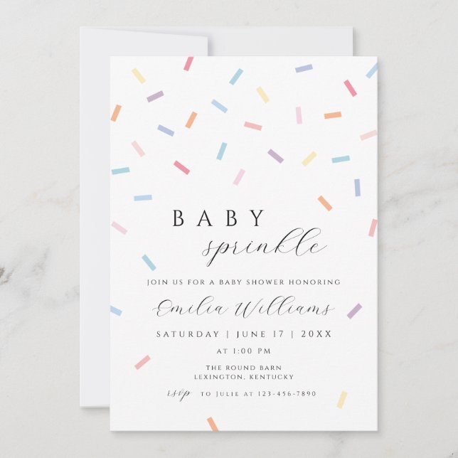 Inbjudan till Baby Sprinkle | Sprinke Baby Shower (Framsida)
