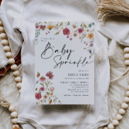 Inbjudan till baby Sprinkle, Wildblomma Baby Showe