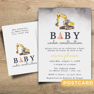Inbjudan till baby under Construction Boy Baby Sho