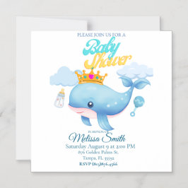 Inbjudan till baby Whale Baby Shower Magnet