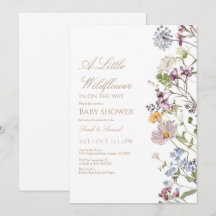 Inbjudan till Baby Wildblomma Gräns Baby Shower