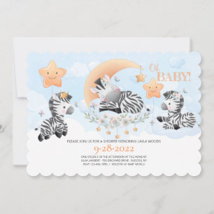 Inbjudan till baby Zebra Baby Shower