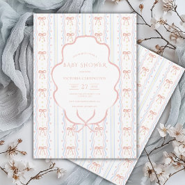 Inbjudan till babyåda för Hearts & Bows Vintage