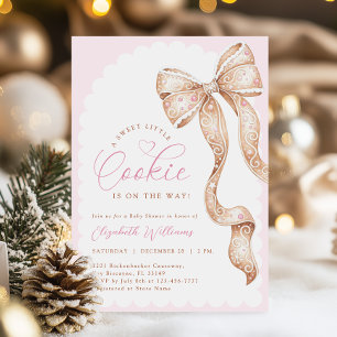 Inbjudan till babybabyådaren i lilla cookie Bow