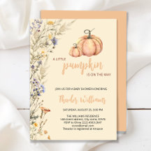 Inbjudan till babybabybabyskor för liten Pumpkin |