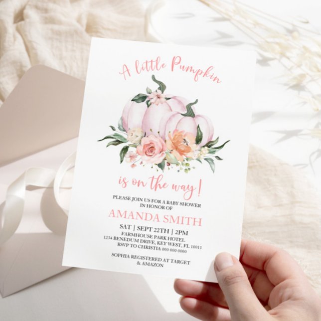 Inbjudan till babybabybabyskor för liten Pumpkin (Baby Shower Invitation)