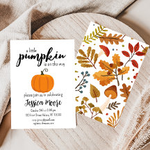 Inbjudan till babybabybabyskor för liten Pumpkin