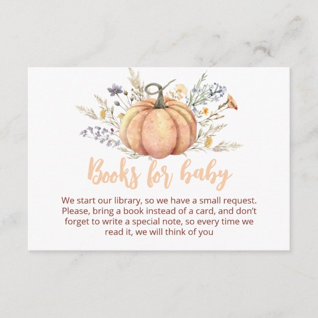 Inbjudan till babybabybabyskor för liten Pumpkin | (Framsida)