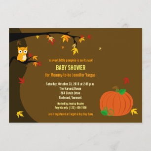 Inbjudan till babybabyduschen för liten pumpkin hö