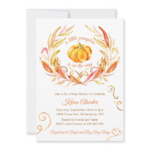 Inbjudan till babybabyduschen för liten pumpkin hö