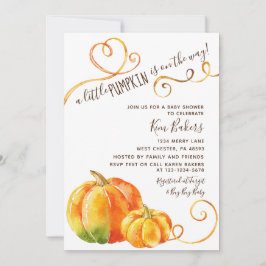 Inbjudan till babybabyduschen för liten pumpkin hö