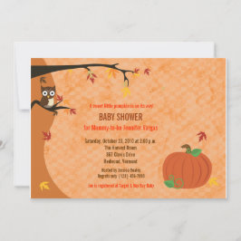 Inbjudan till babybabyduschen för liten pumpkin hö