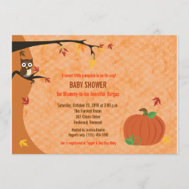 Inbjudan till babybabyduschen för liten pumpkin hö