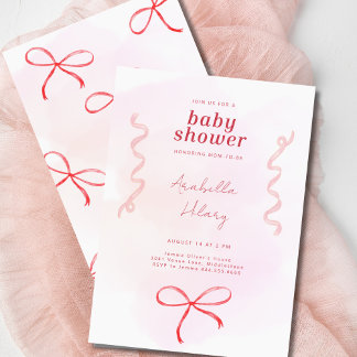 Inbjudan till babybabyskor för Coquette Rosa