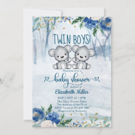 Inbjudan till babybabyskor för Twin Bear Unge