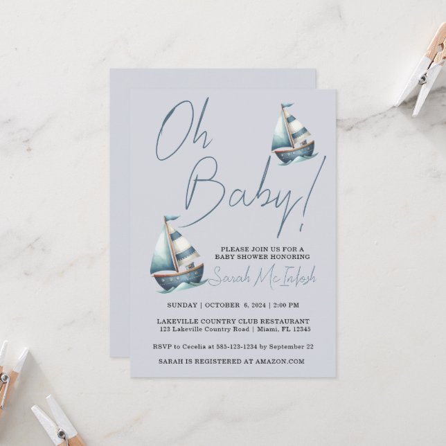 Inbjudan till babybojor för nautisk sjöbåt (Fram/Back In Situ)