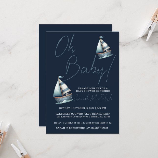 Inbjudan till babybojor för nautisk sjöbåt (Fram/Back In Situ)