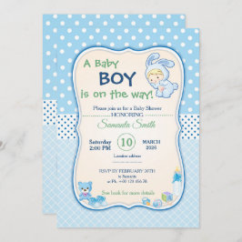 Inbjudan till babydusch, det är en pojke