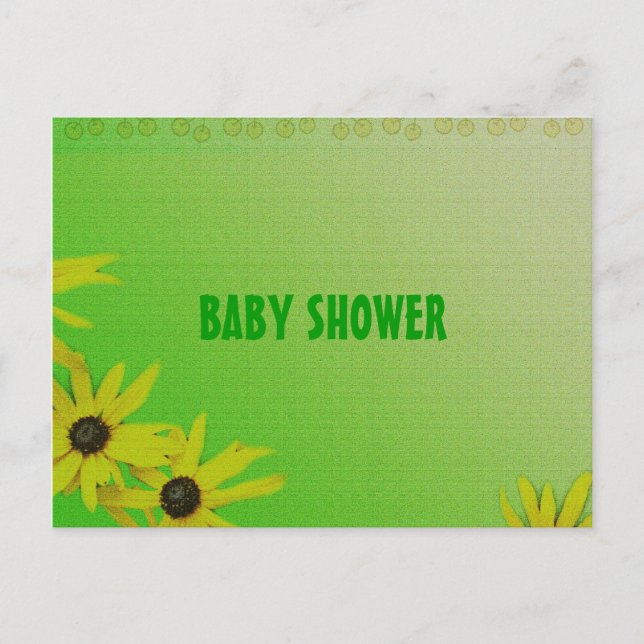 Inbjudan till babydusch för daisy blommor vykort (Framsida)