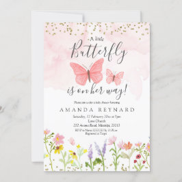 Inbjudan till babydusch för liten fjäril