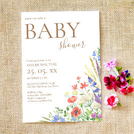 Inbjudan till babydusch för Meda-blommor
