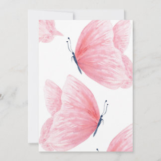 Inbjudan till babydusch för rosa-fjäril