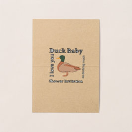Inbjudan till babydusch i anka folierat kort