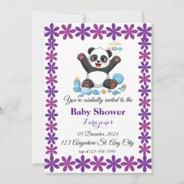 Inbjudan till babydusch i Cute panda