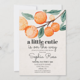 Inbjudan till babydusch i Little Cutie orange