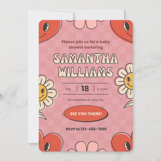 Inbjudan till babydusch i valentines day (Framsida)