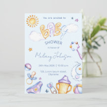 inbjudan till babyduschen vatten färg