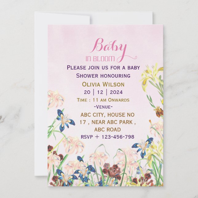 Inbjudan till babyfest (Framsida)