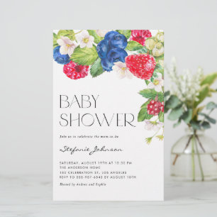 Inbjudan till babykläder för blandade berjor med v